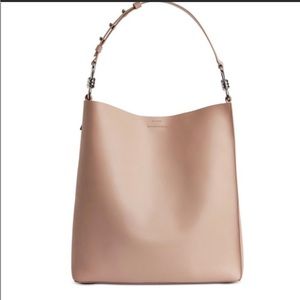 NWT All Saints Captain North South tote in nude pink
